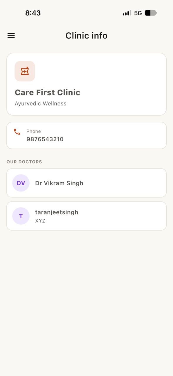 DRP-OS clinic app clinic info