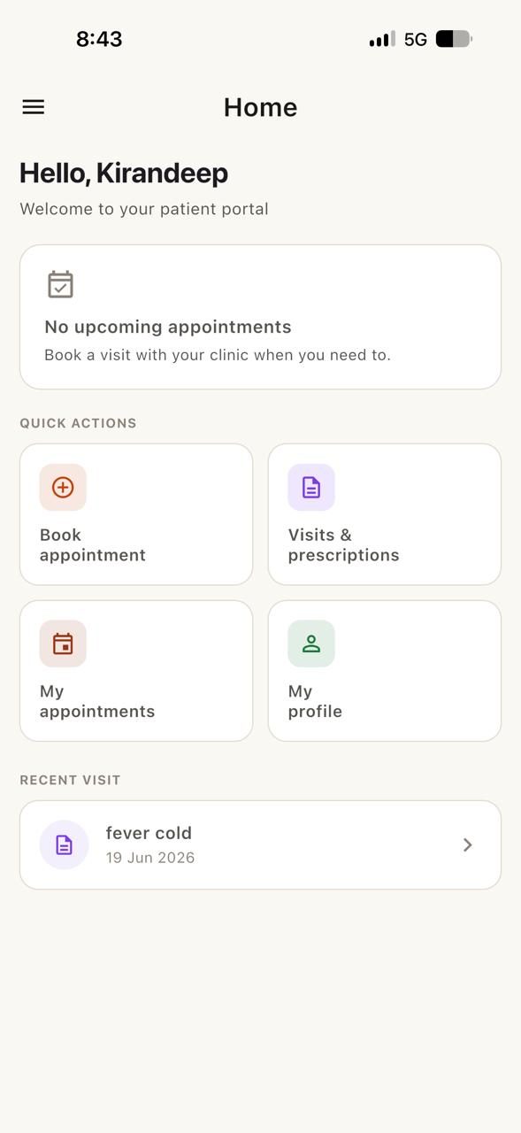 DRP-OS patient app home