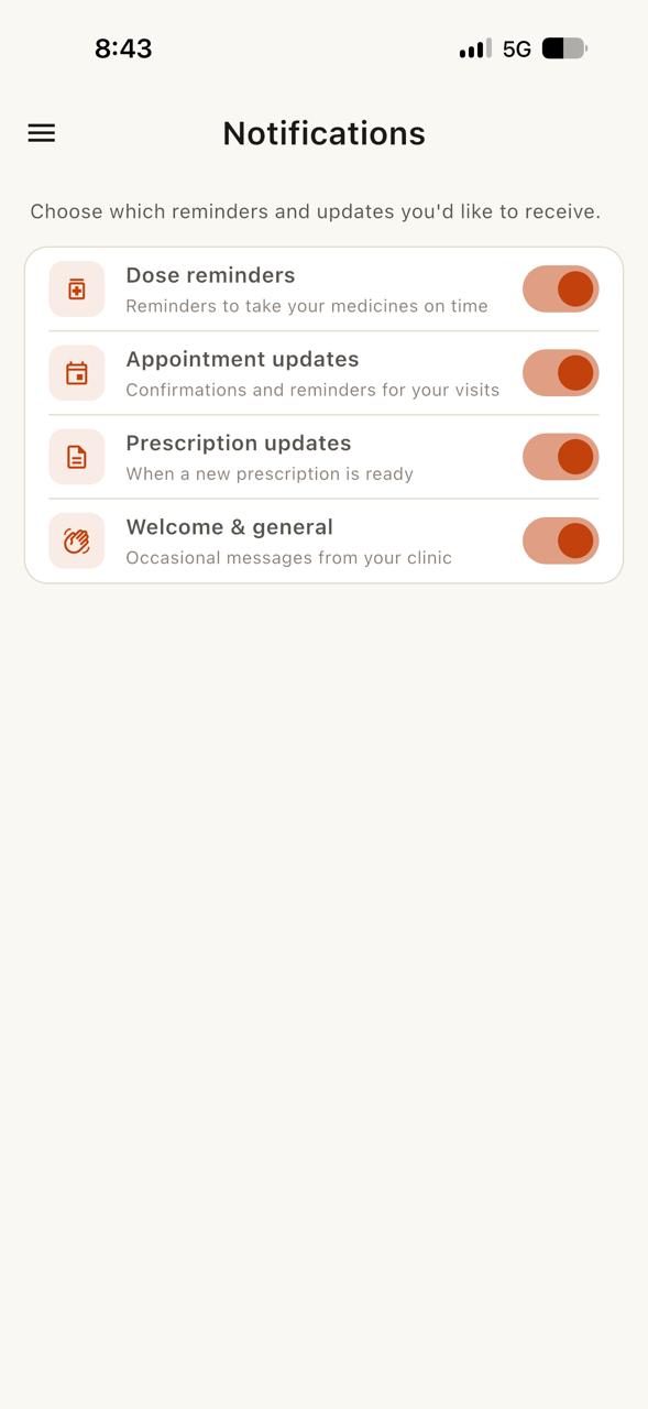 DRP-OS patient app notifications