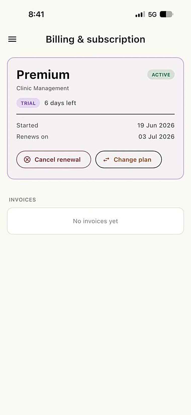 Doctor app billing