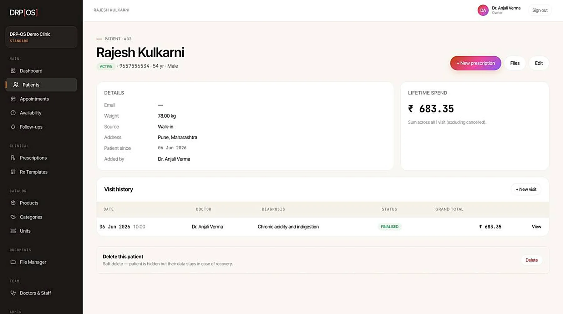 Patient record