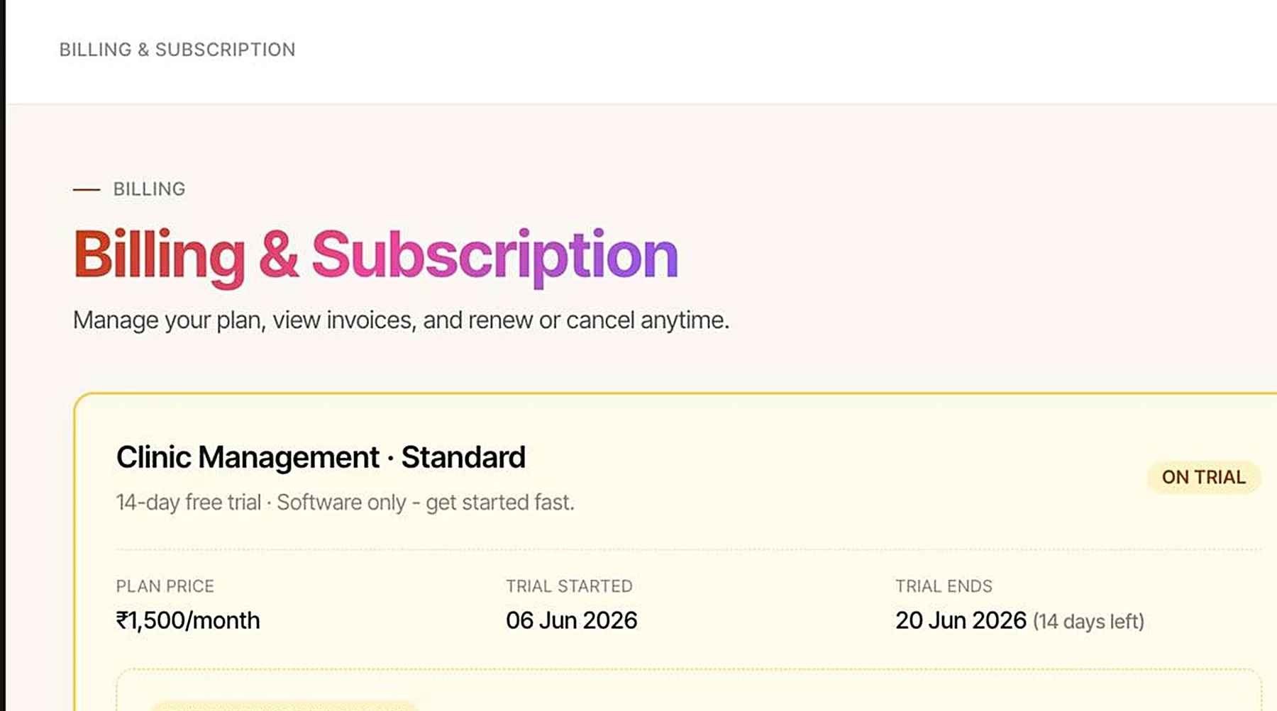 Billing and plans