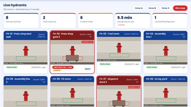 Fire Safety — Hydrant Watch screen 1 in MOS